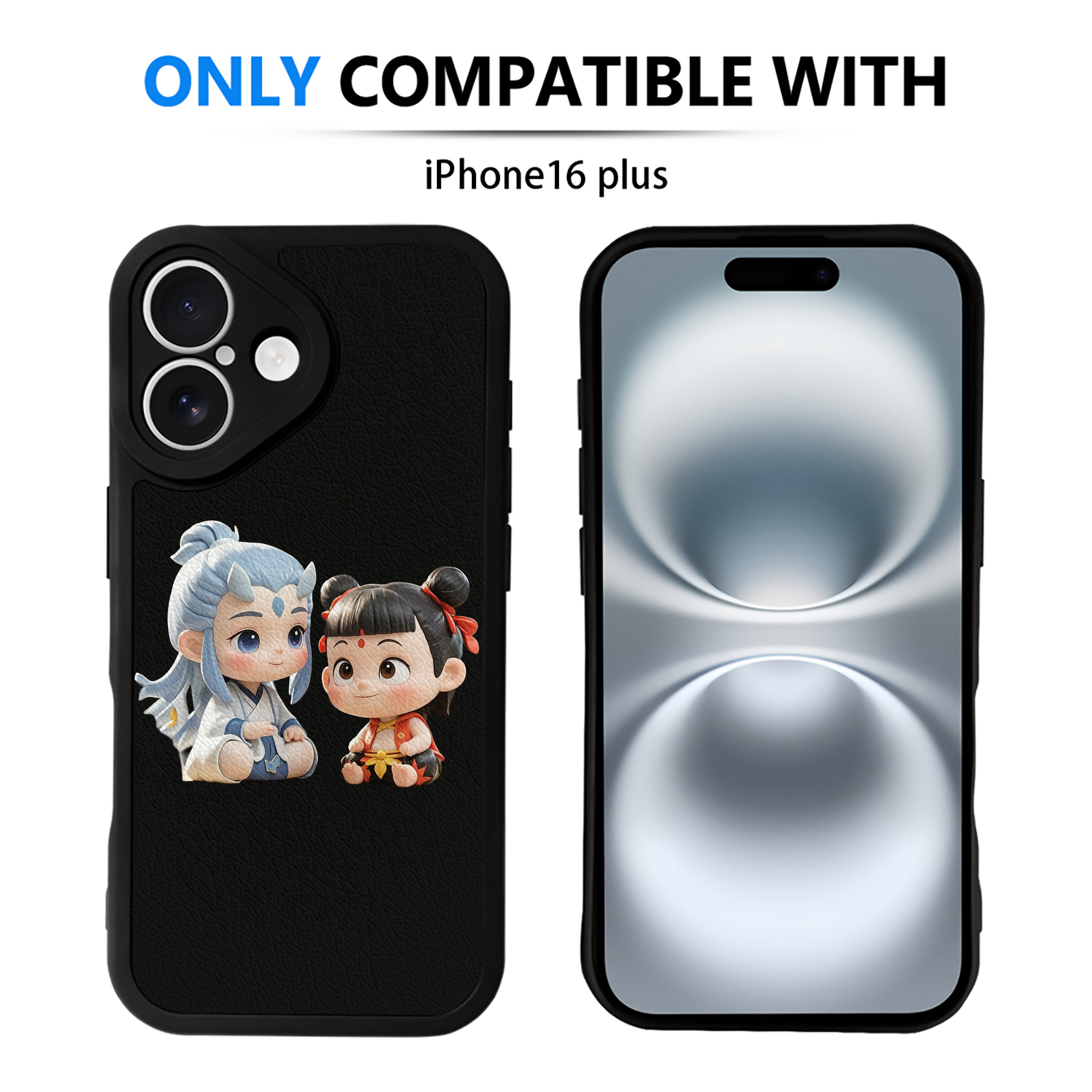 （画像用） Ne Zha 2 ナタ 魔童の大暴れ 【iPhone 16シリーズ対応】シリコンスマホケース（レザー調） 材質：シリコン